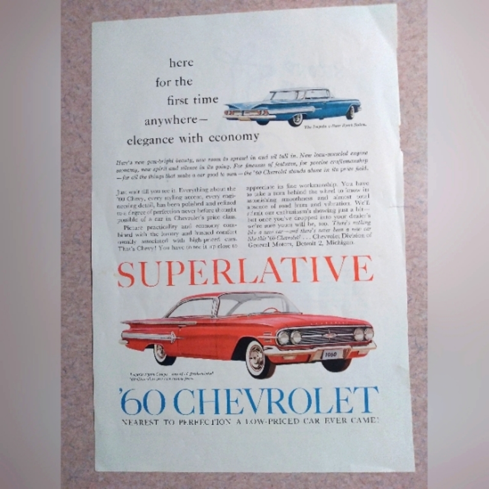 Vintage 1960 Chevy Impala ad